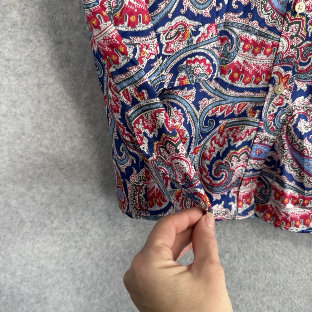 Lauren Ralph Lauren LRL Womens 1XL Colorful Paisley Cotton Button Up Shirt Top - Picture 8 of 16